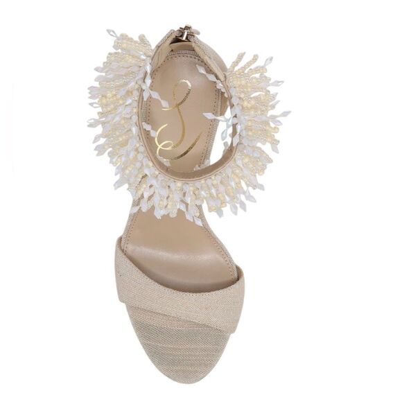 NWT SAM EDELMAN GILLIE ANKLE STRAP SANDAL HEELS WOMENS SIZE 7/8/9 *SPARKLY* - Picture 4 of 10